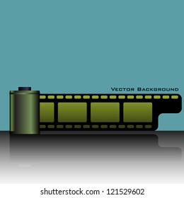 Abstract colorful background with green photo film strip