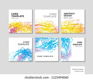 The abstract colorful background for greeting card. 13.3x13.3 cm. 5.25x5.25 inches. EPS 10. Vector