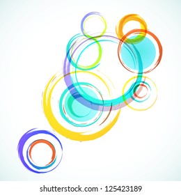 Abstract colorful background with grunge circles. Vector.