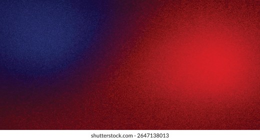 Abstract colorful background with a grunge texture, featuring a vintage blue and red pattern on an aged, rough canvas	