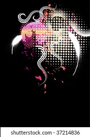 abstract colorful background with halftone pattern, space for your text