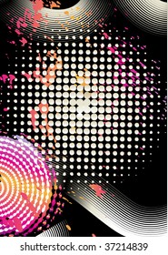 abstract colorful background with halftone pattern, space for your text