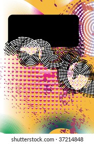 abstract colorful background with halftone pattern, space for your text