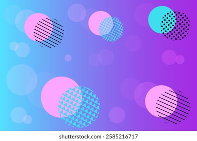 abstract colorful background with hand drawn circles, stripes and triangles. vector