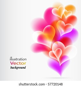 Abstract Colorful Background from hearts. Vector.