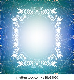 Abstract colorful background with herbal frame. Vector illustration.