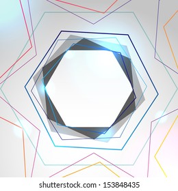 Abstract colorful background with hexagon