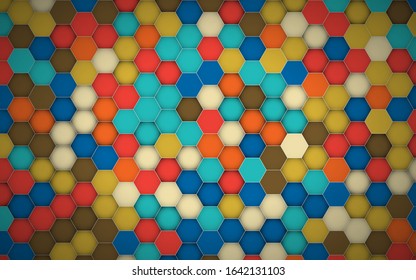 Textura hexágona de fondo coloreada abstracta