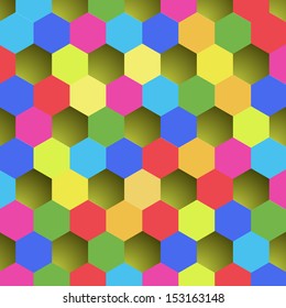 Abstract colorful background of hexagons.