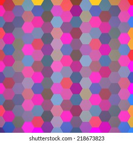 Abstract colorful background of hexagons. Vector illustration