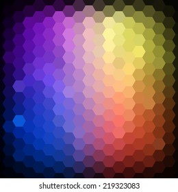 Abstract colorful background of hexagons. Vector illustration