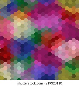 Abstract colorful background of hexagons. Vector illustration