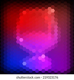 Abstract colorful background of hexagons. Vector illustration