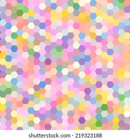 Abstract colorful background of hexagons. Vector illustration
