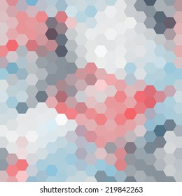 Abstract colorful background of hexagons. Vector illustration