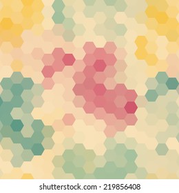 Abstract colorful background of hexagons. Vector illustration