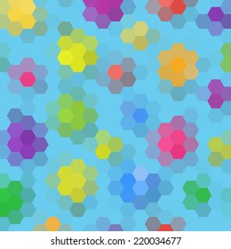 Abstract colorful background of hexagons. Vector illustration