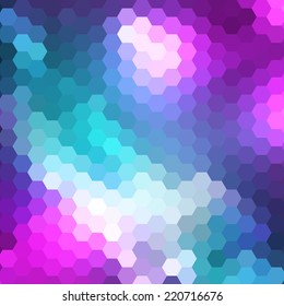 Abstract colorful background of hexagons. Vector illustration