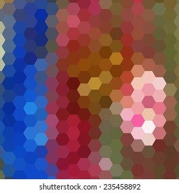 Abstract colorful background of hexagons. Vector illustration