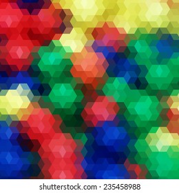 Abstract colorful background of hexagons. Vector illustration
