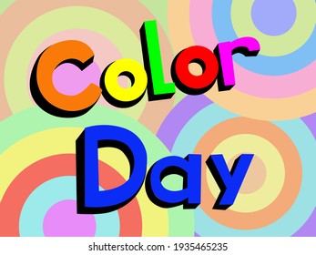 abstract colorful background with the image of colored concentric circles and text symbolizing good mood