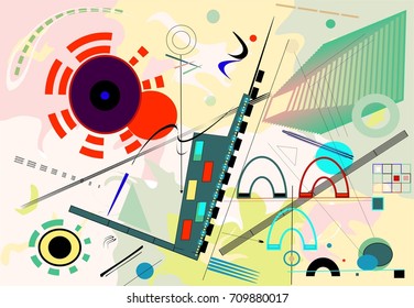 Abstract   colorful  background ,inspired by the  painter kandinsky
