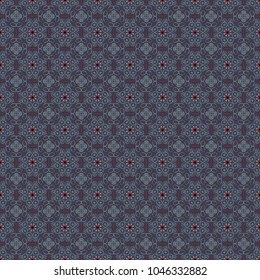 Abstract colorful background for invitation, wedding card. Decorative arabic round ornate mandala in brown, blue and gray colors. Vintage vector seamless pattern for print or fabric.