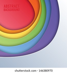 Abstract colorful background with layered paper. Vector illustration