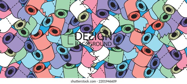 Abstract Colorful Background Layout Banners Design. Tissue Rolls. Horizontal Poster, Greeting Card, Header For Website