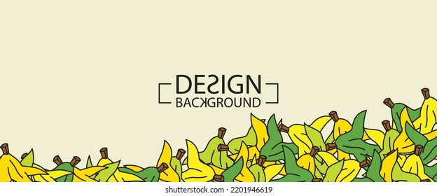 Abstract Colorful Background Layout Banners Design. Banana Peels. Horizontal Poster, Greeting Card, Header For Website