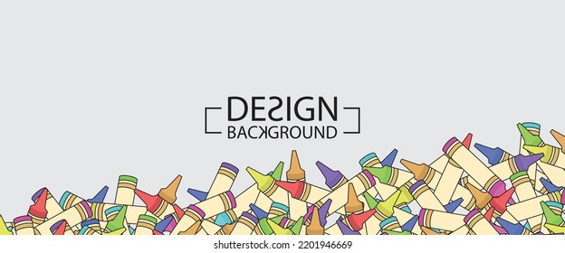 Abstract Colorful Background Layout Banners Design. Crayons. Horizontal Poster, Greeting Card, Header For Website 2