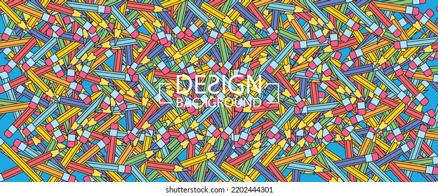 Abstract Colorful Background Layout Banners Design. Pencils. Horizontal Poster, Greeting Card, Header For Website 2