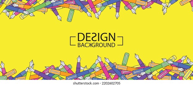 Abstract Colorful Background Layout Banners Design. Pens. Horizontal Poster, Greeting Card, Header For Website 2