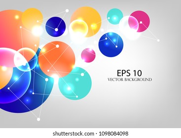 Abstract colorful background. Light design, geometric style, multicolored circles. Vector.