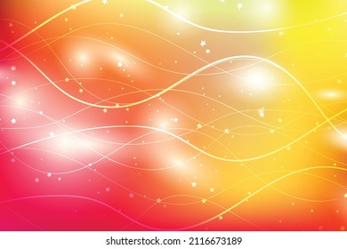 Abstract colorful background with light lines, stars, gradient waves, geometric shapes, dynamical forms. Design for poster, banner, card. Vector rainbow illustration.