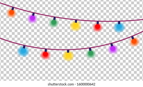 Abstract colorful background with lights .Glowing light bulbs design. Vector illustration. 