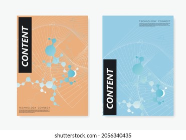 Abstract colorful background with lines and circles. Web, network, computer, connect and technology concepts. Futuristic Vector illustration.