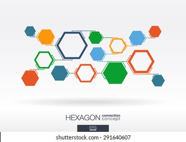 Abstract colorful background with lines and integrated polygons. Web, network, computer, connect and technology concepts. Futuristic Vector illustration.