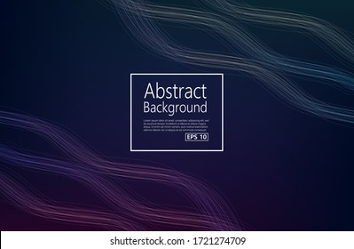 Fondo colorido abstracto con líneas y banda de ondas. Adecuado para tu diseño. Portada, afiche, volante. Ilustración vectorial.