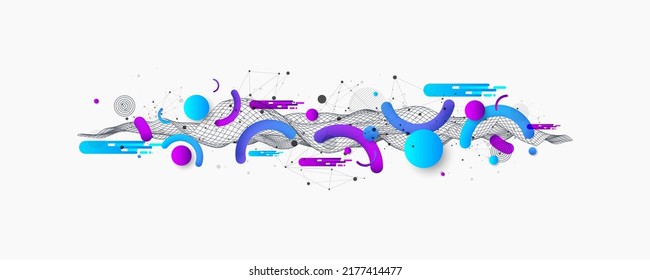 Abstract colorful background. Liquid dynamic flow. Trendy fluid cover design.
