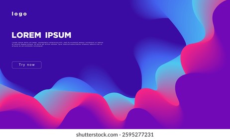 Abstract colorful background with a liquid gradient element.