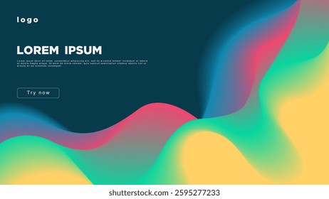 Abstract colorful background with a liquid gradient element.