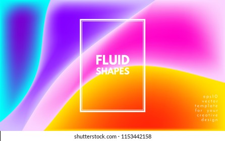 Abstract Colorful Background with Liquid Shapes. Trendy Fluid Gradients. Bright 3d Composition. Eps10 Vector Illustration. Abstract Background with Glow Effect for Covers, Brochure, Posters Design.