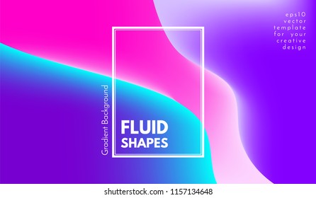 Abstract Colorful Background with Liquid Shapes. Trendy Fluid Gradients. Bright 3d Composition. Eps10 Vector Illustration. Abstract Background with Glow Effect for Covers, Brochure, Posters Design.