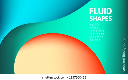 Abstract Colorful Background with Liquid Shapes. Trendy Fluid Gradients. Bright 3d Composition. Eps10 Vector Illustration. Abstract Background with Glow Effect for Cover, Brochure, Business Design.