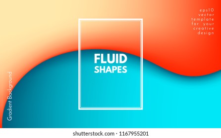 Abstract Colorful Background with Liquid Shapes. Trendy Fluid Gradients. Bright 3d Composition. Eps10 Vector Illustration. Abstract Background with Glow Effect for Cover, Brochure, Business Design.