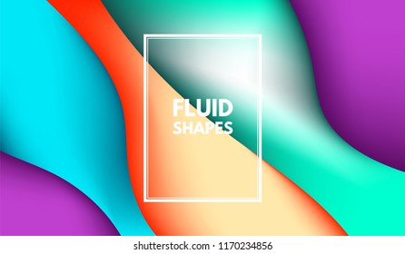 Abstract Colorful Background with Liquid Shapes. Trendy Fluid Gradients. Bright 3d Composition. Eps10 Vector Illustration. Abstract Background with Glow Effect for Cover, Brochure, Business Design.