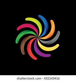 abstract colorful background. logo design. black background.











