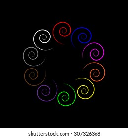 Abstract colorful background. Logo spirals design. Illustration
