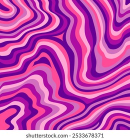 Abstract colorful background made up of pink and purple wavy lines.